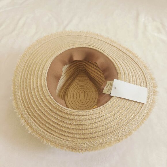 NWT Eric Javits Fringe Pinch Straw Fedora Hat Packable Women’s - Picture 7 of 8